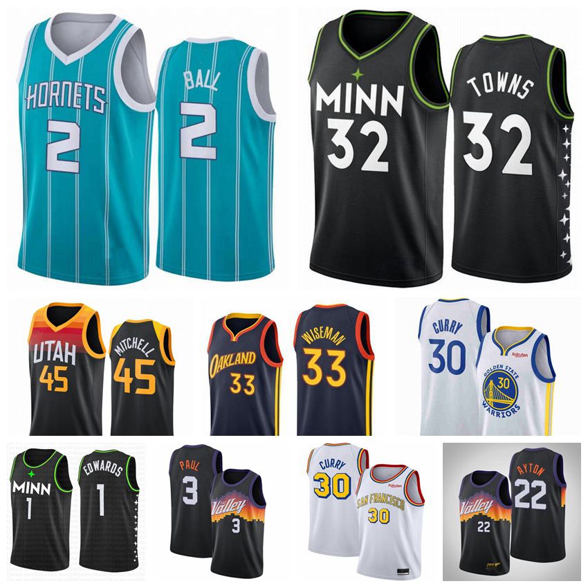 

Stephen 30 Curry Basketball Kevin 21 Garnett 33 Wiseman Jersey LaMelo 2 Ball Anthony 1 Edwards Karl-Anthony 32 Towns Ayton 11 Thompson Mens, As photo