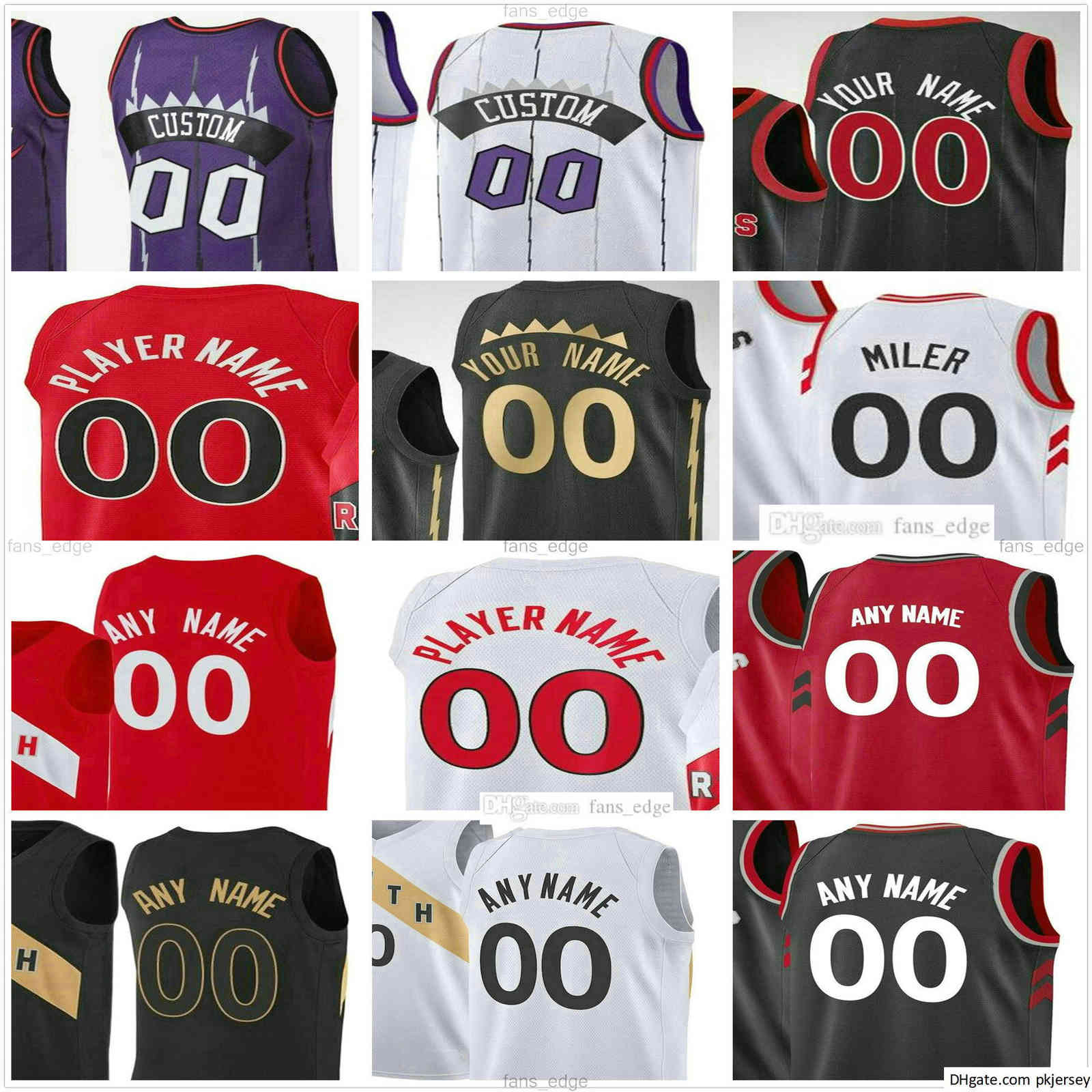 

Custom Printed Toronto Kyle 7 Lowry Raptors Fred 23 VanVleet Pascal 43 Siakam OG Anunoby Chris Boucher Norman Powell Men Woman Youth Jerseys, Black;red