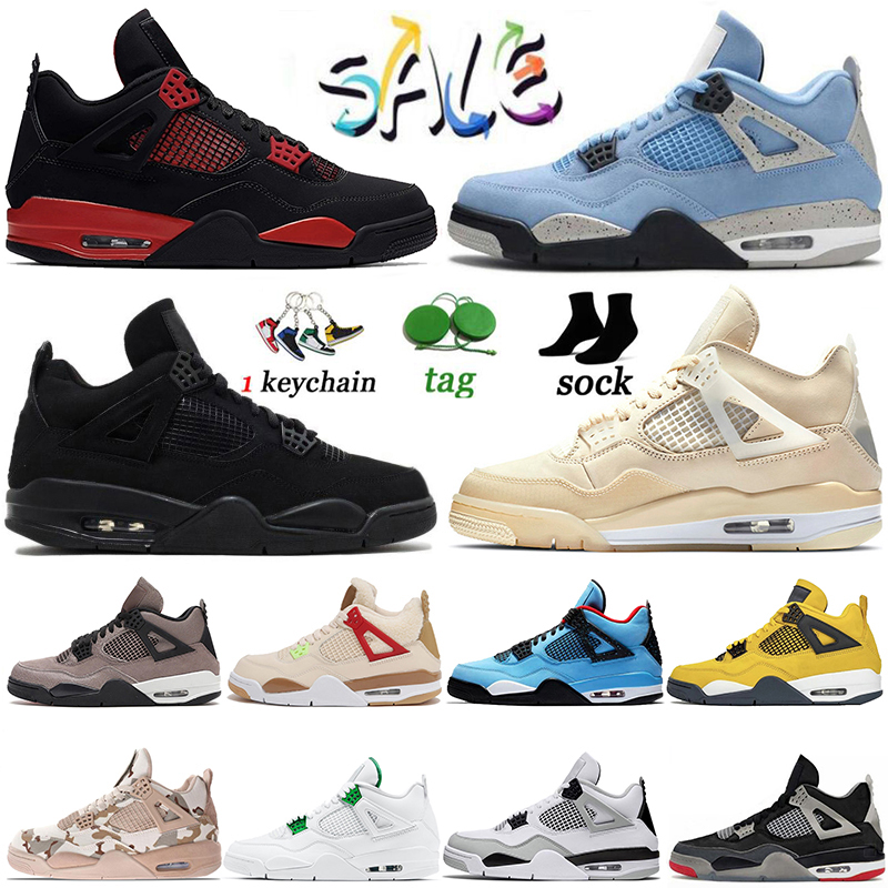 

Jumpman 4 Off University Blue X Bred 4s Mens Basketball Shoes White Sail Travis Pink Green Black Cat Women Men Sneakers Trainers, A#9 40-47 travis cactus jack