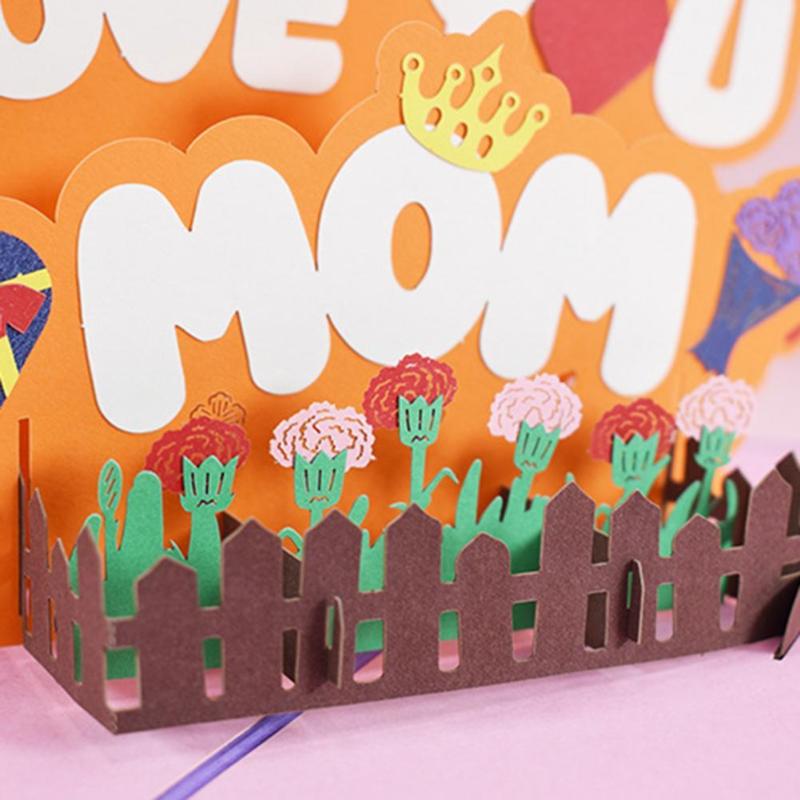 

Mother's Day Card Folding Gifts Love You Mom DIY Creative Meaningful 3D Lovely Greeting For Mother Cards
