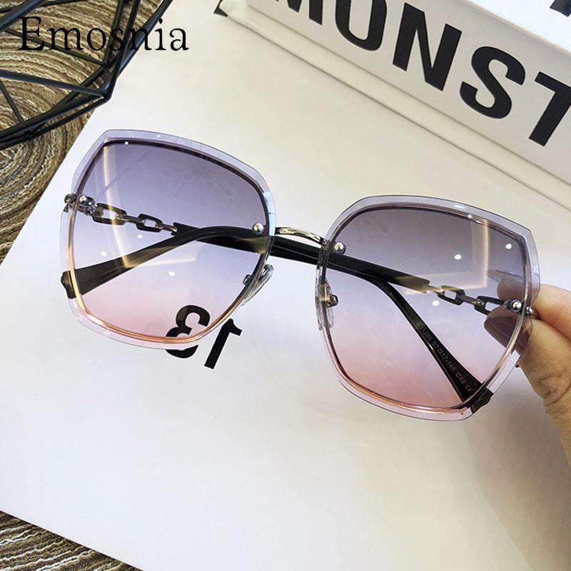 

Sunglasses Emosnia High Qulity Rimless Women Square 2021 Brand Designer Sun Glasses Vintage Shades Female Eyewear Gafas De Sol
