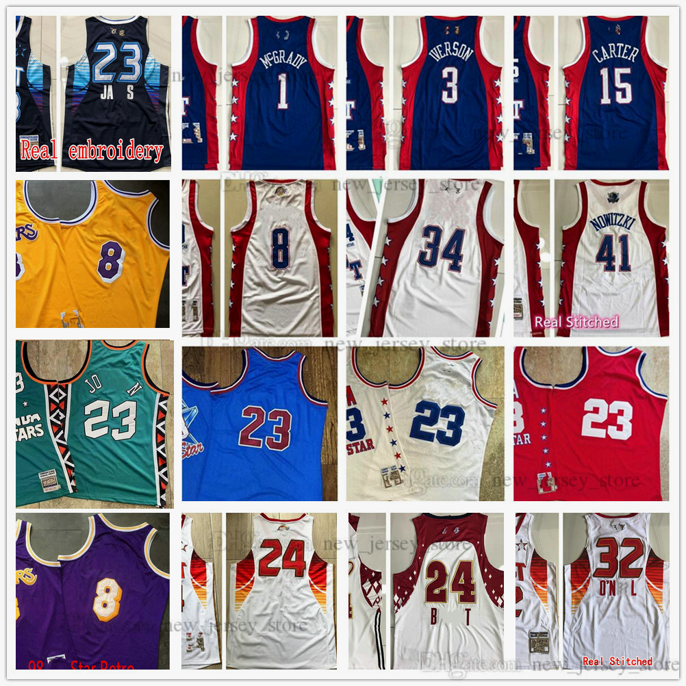 

Mitchell and Ness West East 1996 All-Star Basketball Jerseys Real Authentic Stitched Tracy1McGrady Allen3Iverson Vince15Carter AllStar 2004 2003 2007 1998 2009, Allstar 2007