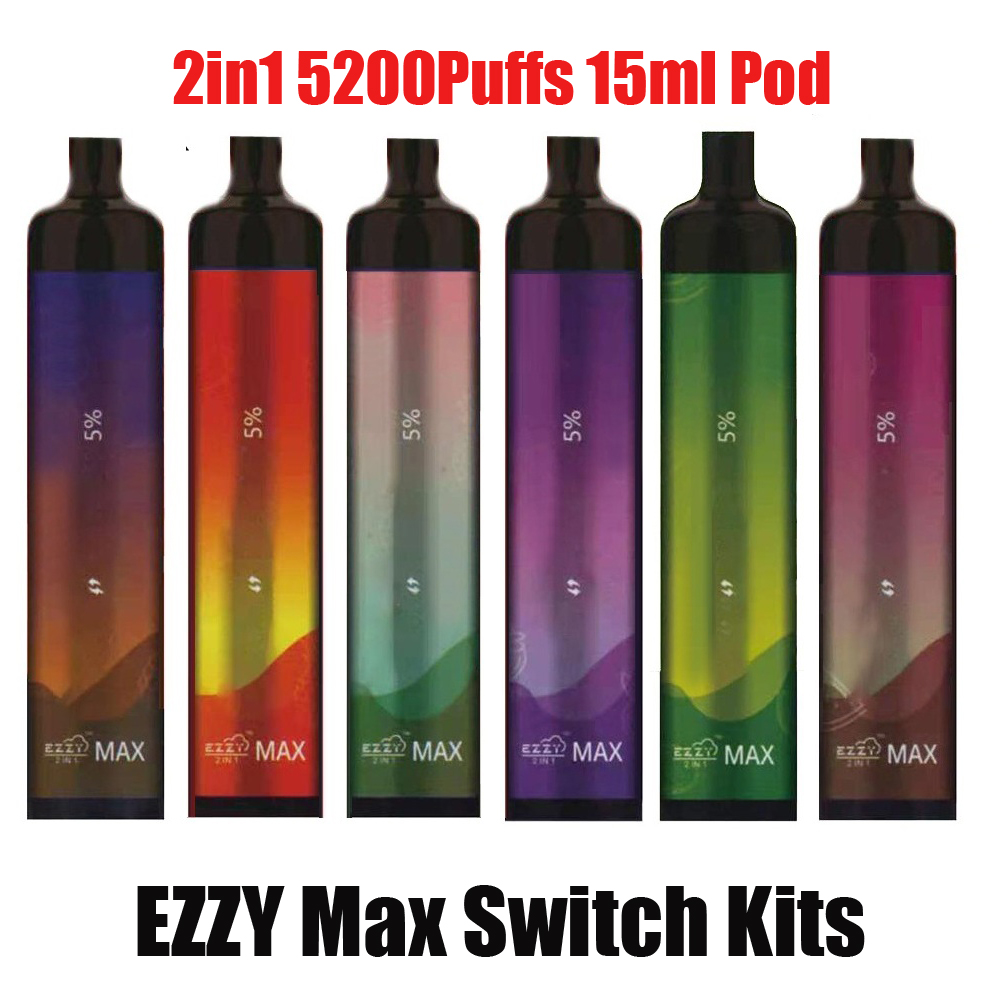 

Authentic EZZy Max Switch Disposable E-cigarettes Device Kit 5200 Puffs 400mAh USB Rechargeable Battery 15ml Prefilled Pod 2in1 Stick Vape P