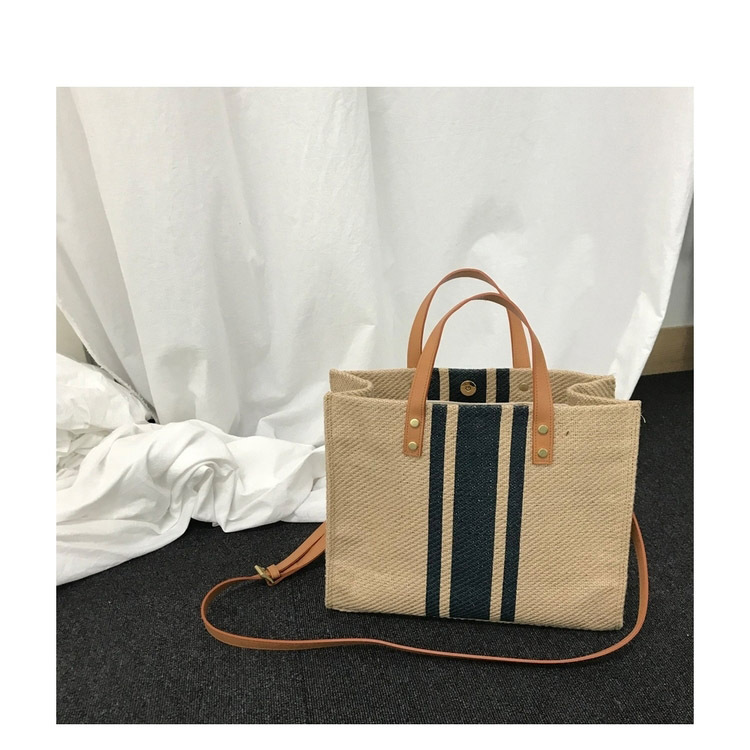 

hbp 2021 new designer all-match casual korean portable briefcase white-collar striped simple shoulder bag ins large capacity canvas tote bag