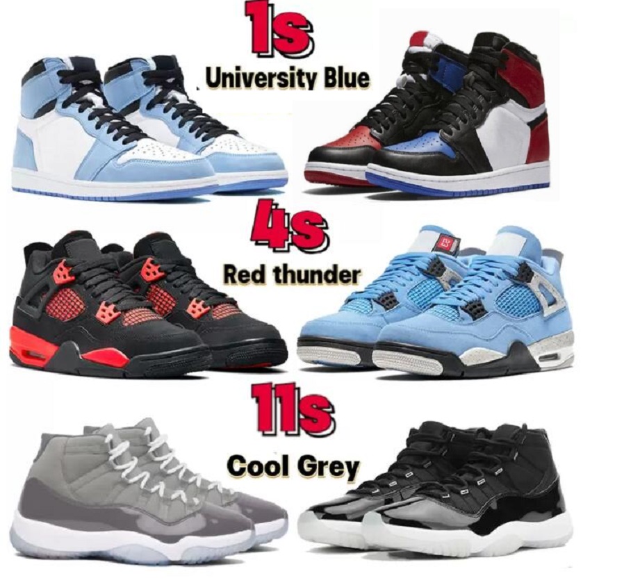 

Top Basketball shoes 1 1s University Blue Motorcycle Boots 4 4s red thunder 11 11s cool grey Dark Mocha bred black cat kids Big boy Men Women designer sneakers