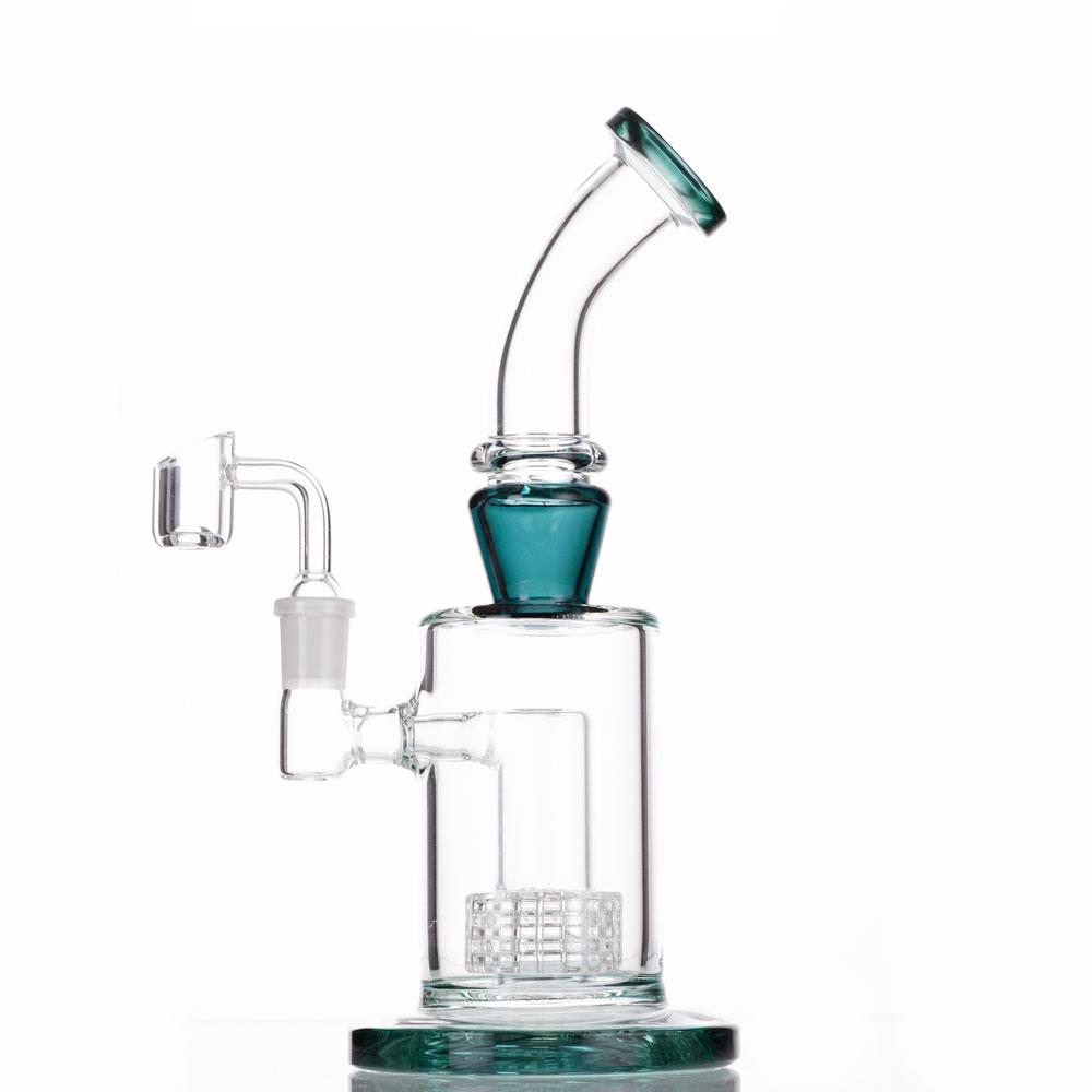 

2021 Hookah Glass Dab Rig Water Bong Smoke Pipes 9.3 Inch Height 14.4mm Female Joint with Quartz Banger