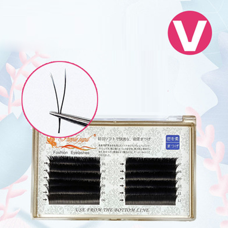 

YioWio Wholesale V Shape Type Ellipse Flat Split Tips Eyelash Extension Premade Volume Maquiagem Cilios Individual Silk 2D Lashes