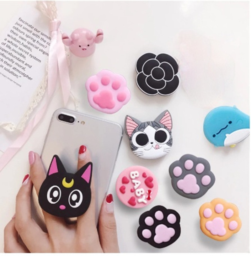 Luxury Cute Cartoon Finger Ring Mobile Phone Handle Bracket For IPhone Huawei Samsung Phone Ring Bracket Airbag Bracket Socket-image-688656819