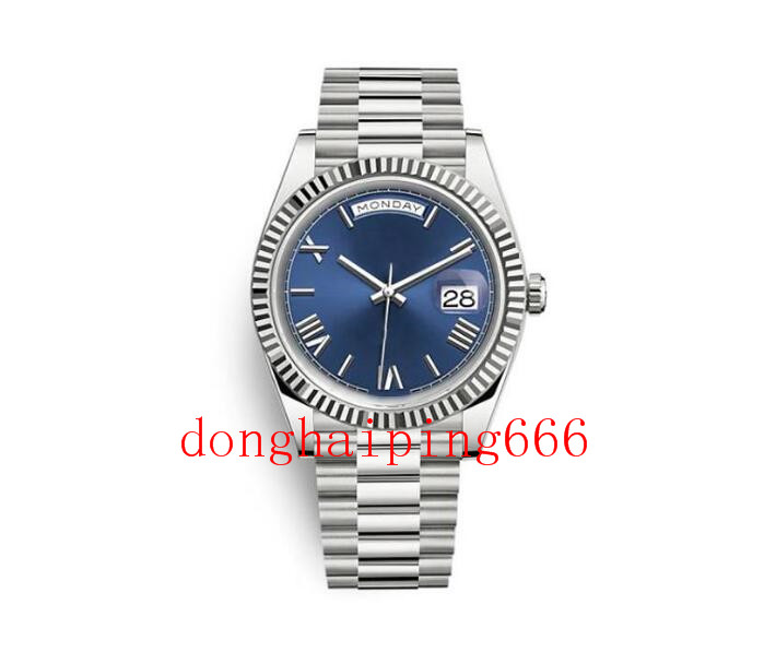 

Features dual calendar men's watch gold dial bumpy bezel sapphire glass stainless solid buckle bracelet automatic sports presidential male wristwatch