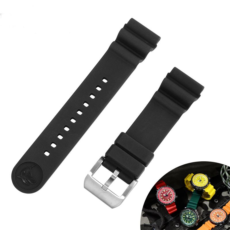 

Watch Bands San Martin High Quality Watches Band Replace Strap Fluorine Rubber With Buckle 22mm 20mm