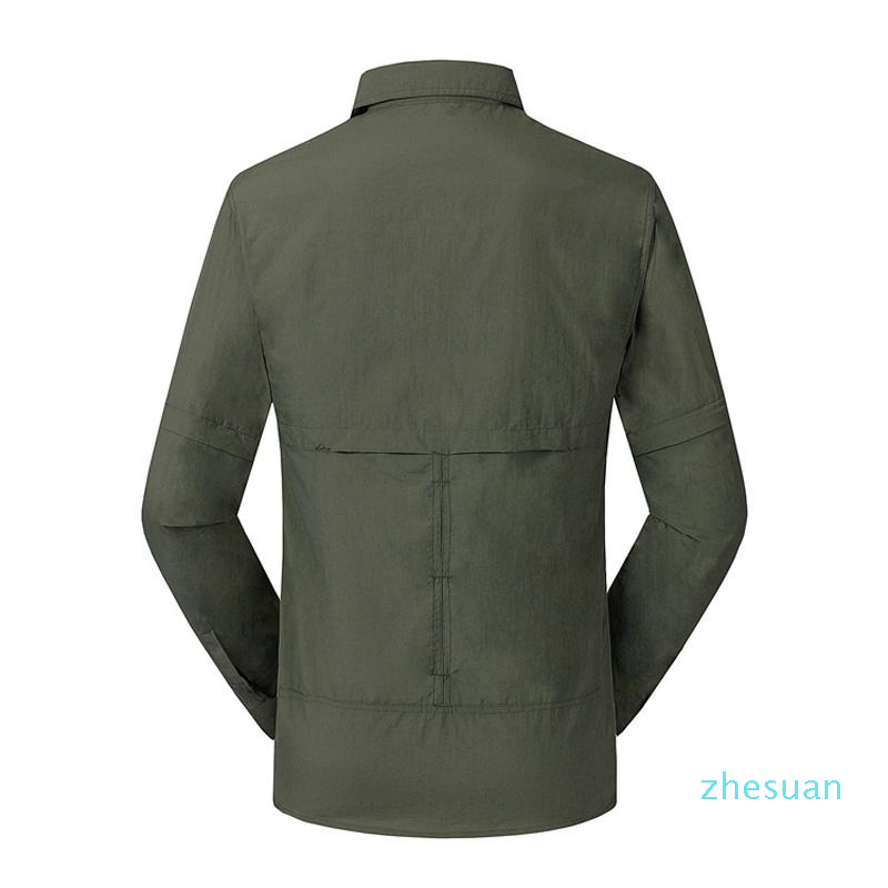 

Quick Drying Outdoor Men Shirts Breathable Removable Clothes Camisa Pesca Sports Fishing Trekking Hiking Clothing, Coat2