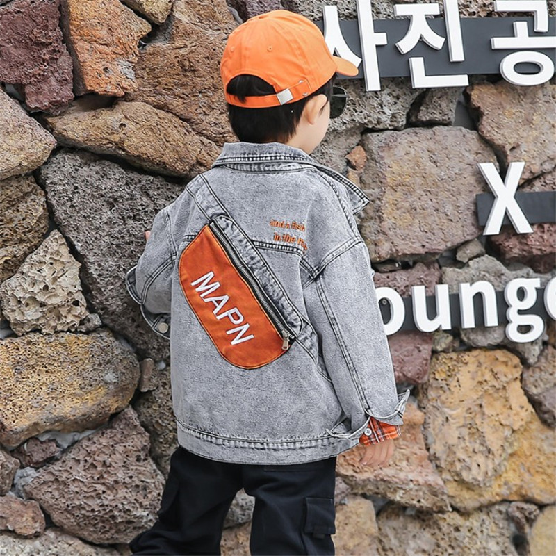 

Cool Kids Baby Boys Jackets Denim Outerwear Backpack Design Patch Pockets Coats Children Clothes Enfant Toddler Boys Jeans Tops, Backpack style