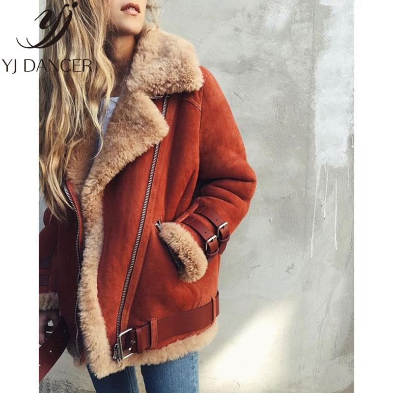 

Women's Leather & Faux 2021 Winter Jackets Women Loose Flocking Warm Thick Coat Casual Suede Woman Parkas Motorcycle Jacket Buckskin Ljj0252, Gray