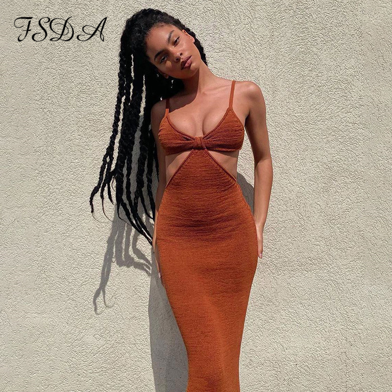 

2021knitted beach dress sleeveless maxi spaghetti strap vacation bodycon hollow out summer party wrap dresses backless, Black;gray