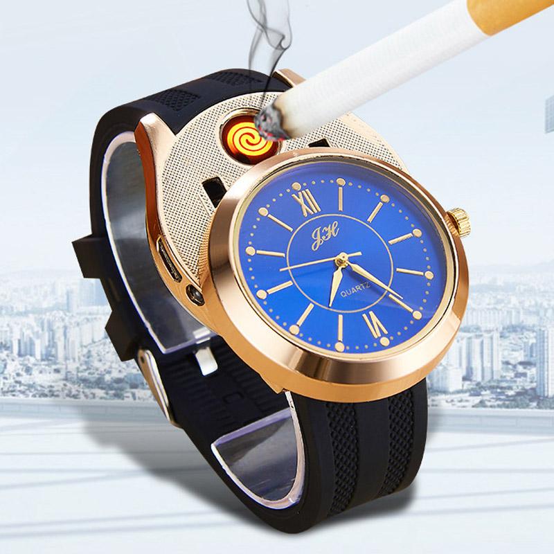 

Wristwatches Fashion Lighter Watch Men Men's Watches Windproof USB Charging Electronic Cigarette Reloj Hombre, 15476405