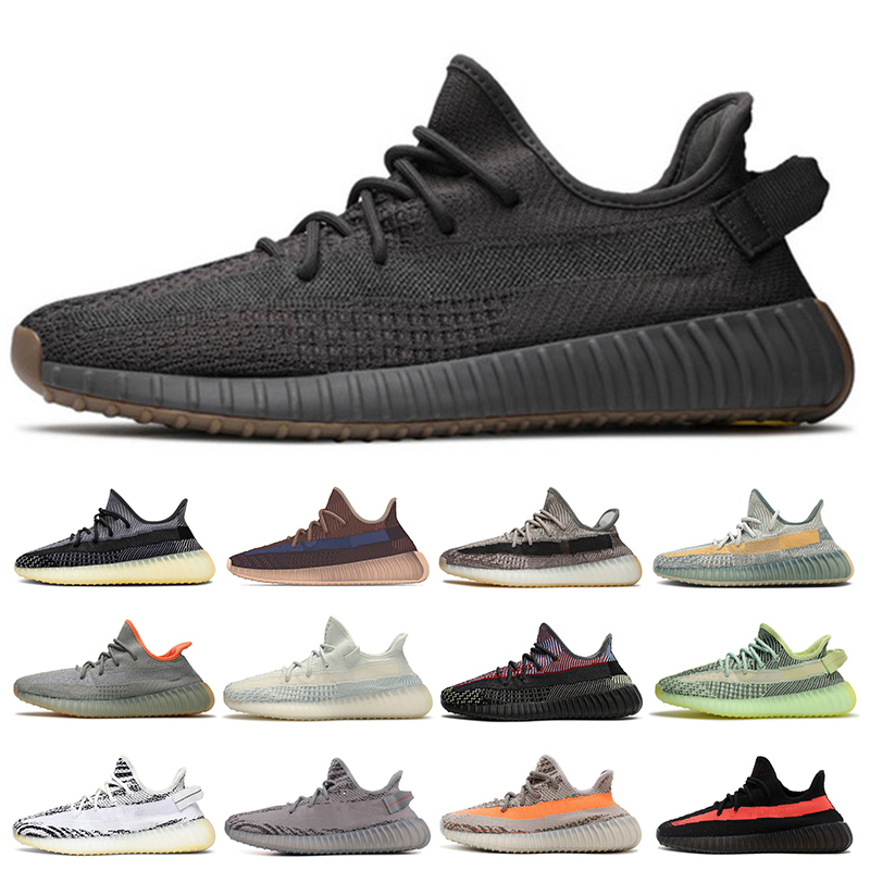 

2021 Kanye West Static Running Shoes Israfil Cinder Desert Sage Earth Tail Light Zebra Womens Mens Trainers Sneakers Size 36-46, White;red