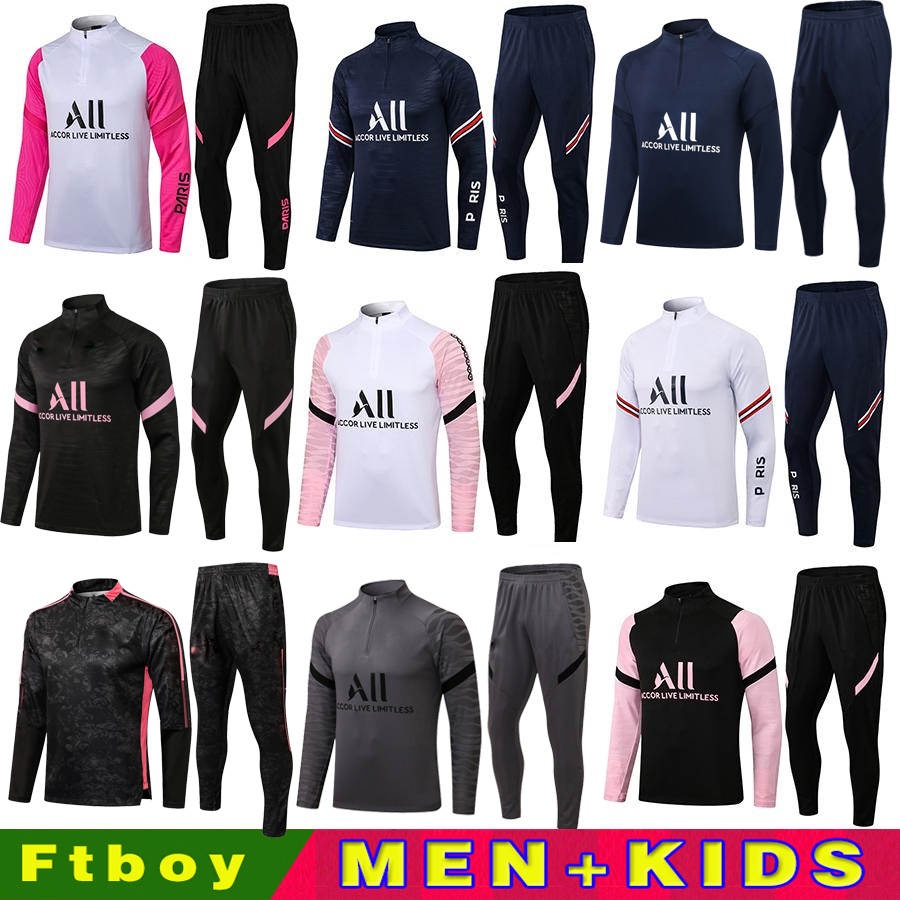 

20 21 22 soccer Survetement tracksuit psgs MBAPPE SERGIO RAMOS ICARDI jacket futbol Men Long sleeves kit sets Hommes Sportswear Adult traini, Black