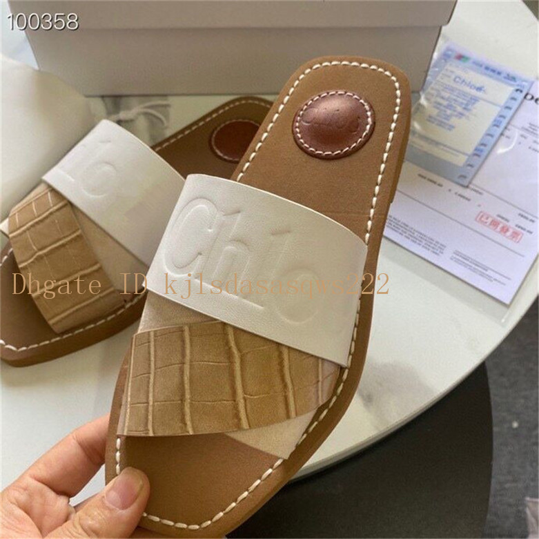 

SH 2021 Women Slippers Fahsion Black White Ladies Slides Shoes Red Blue Pink Brown Green Flip Flops Loafers 001
