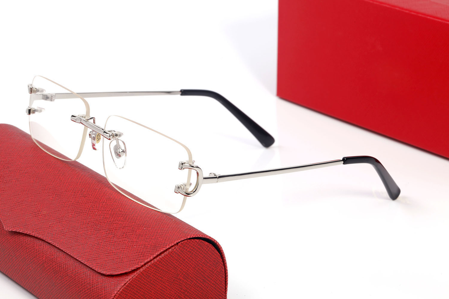 

Vintage Optical Glasses Designer Sunglasses Steampunk Large Square Frame Style Transparent Blue Red Brown Black Lenses Eyewear Come With Boxes Accessories