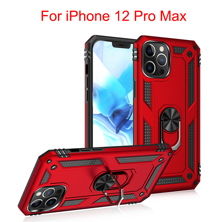

Armor Shockproof Cell Phone Cases With Ring Holder Magnetic For iPhone 12 Pro Max 11 Moto G Stylus Power Play LG Stylo7 K53, Black
