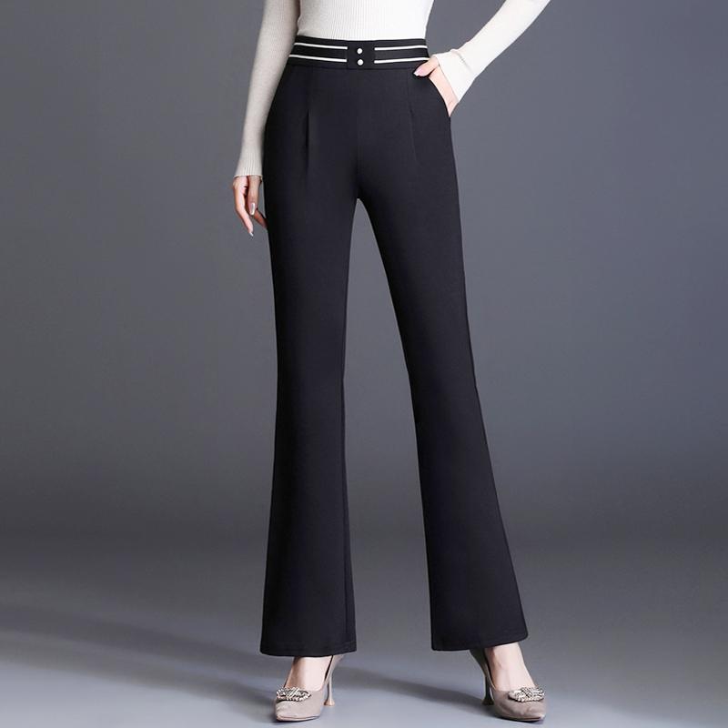 

Women' Pants & Capris Za Autumn Black Flare Suits High Waisted Trouser Women Fashion Office Pan Ts Chic Elastic Striped Waist Elegant 4XL 5, Pencil pants