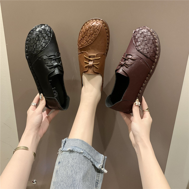 

Sandals 2021 Women Shoes For Woman Flats Round Toe Fashion 3cm Heel Slip On Black Basic Plus Size 40 85XN