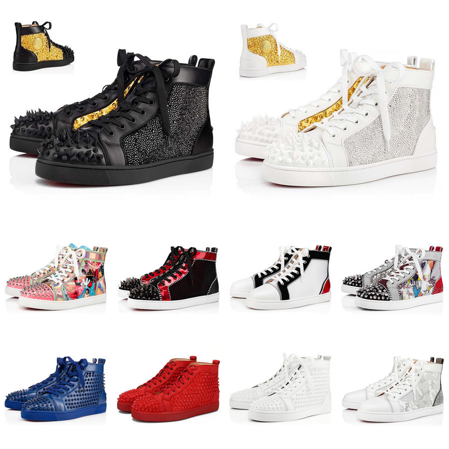 

Red Bottoms Rivet Shoes Platform Luxurys Designers Sneakers Studded Spikes All Black Loafers Vintage Mens Womens Trainers Designer Bottom Flats Casual Shoe, Customize