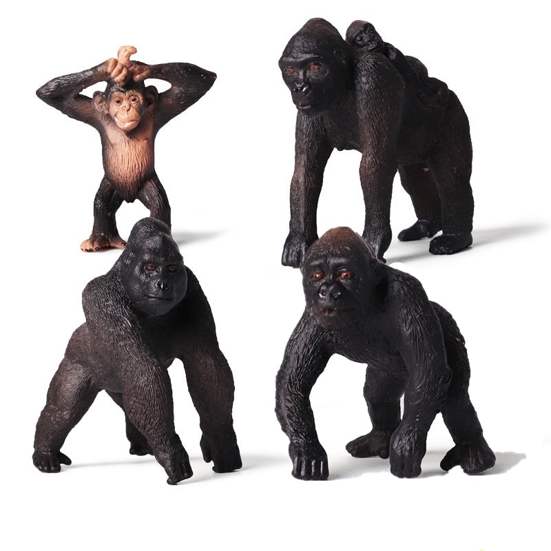 

Gorilla Figurines Miniature Animal Model Plastic Living Room Decoration Ornaments Home Decor Non-Friable Eco-Friendly Kids Gift