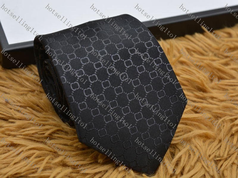 

Men's Letter Tie Silk Necktie black blue Jacquard Party Wedding Business Woven Fashion Design with box G898