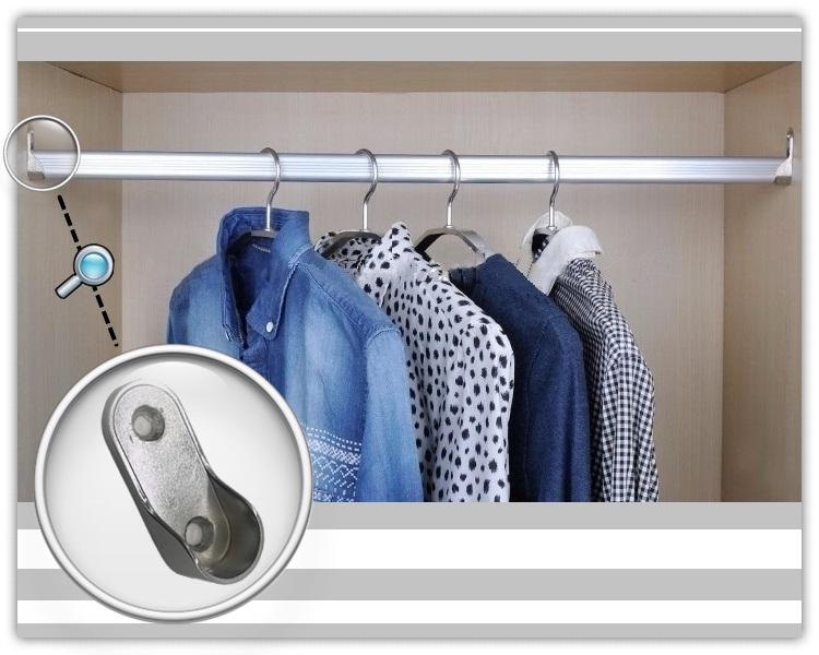 

Furniture Accessories Metal Bracket For Oval Cloth Hanging Rail Tube 30*15mm