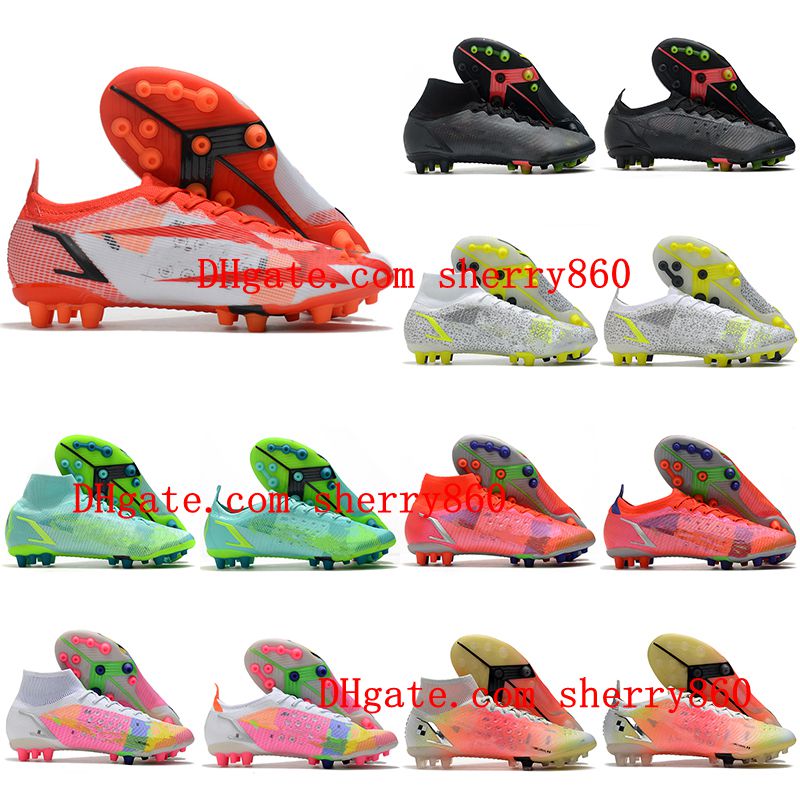 

2021 High Ankle soccer shoes Mercurial Superfly 8 Pro AG 14 Cleats lower football boots mens Neymar Ronaldo CR7 ACC Outdoor