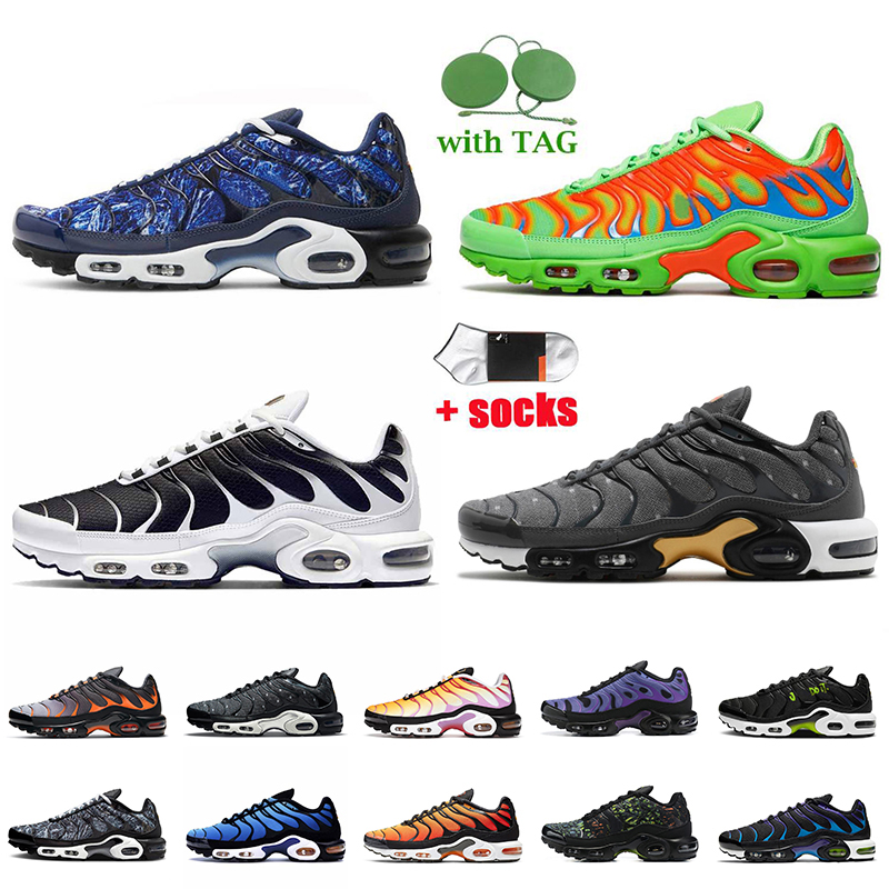 

Fashion Tn Plus Cushion Running Shoes Mens Women Top Quality Midnight Navy Mean Green Metallic Gold Black White Pink Oreo Tns Se Outdoor Sneakers Sports 36-46, A76 black volt 40-46