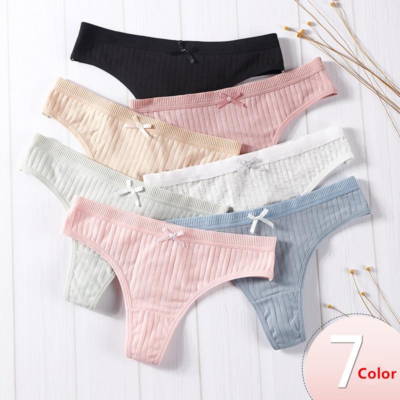 

Women's Panties Stylish Pure Cotton Thongs Female Temptation G-string Underwear Low Rise T Back Intimate Lingerie For Ladies, Gray(1pcs)