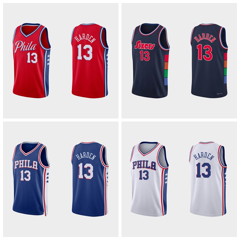 

2022 Philadelphia''76ers''Men basketball 1 Harden 75th Anniversary Icon Royal Jersey