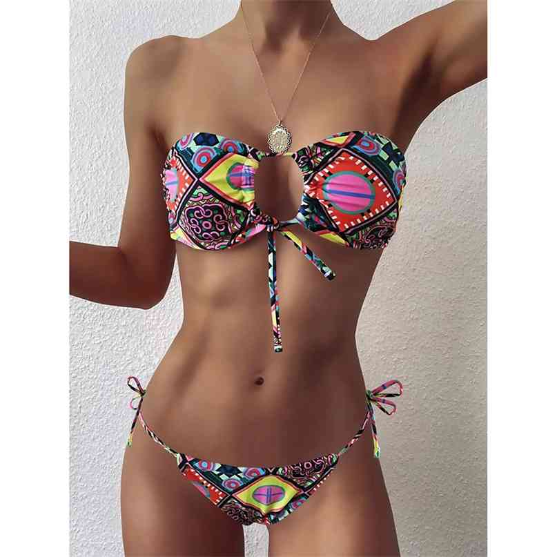 

Sexy Bikini Bandeau Swimsuit Female Swimwear Women Mini Thong Bikinis Set Bather Swimming Beachwear for Woman Bathing Suit 210615, Blue