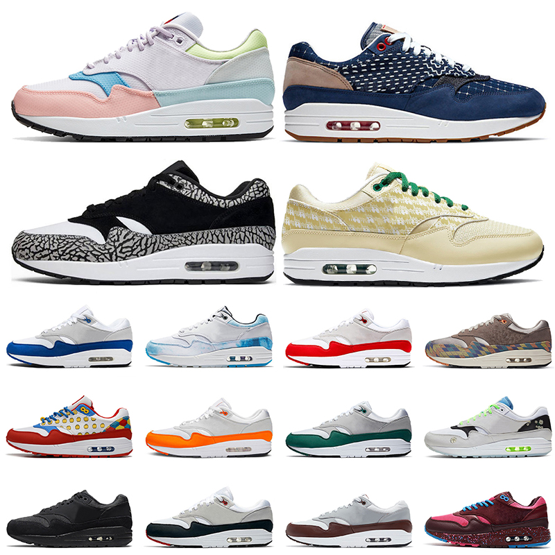 

2021 Newest Arrival Cushions 1 87 Sneakers Running Shoes air max airmax Martian Sunrise N7 Taupe Haze Mens Women Denham Trainers Sports 36-45, White;red