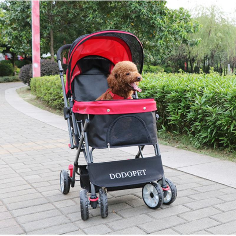 

Cat Carriers,Crates & Houses Luxury Pet Stroller Dog Folding Trolley Carrier Strollers Foldable Trolleys Travel Transporter W/ Raincoat For