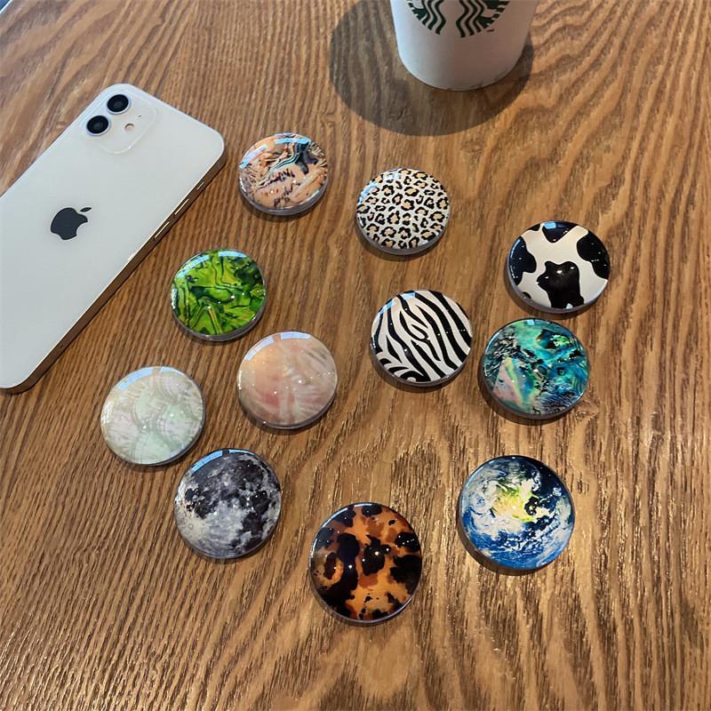 Cell Phone Mounts & Holders Crystal Checkerbaord Zebra Pattern Stand Holder Universal Grip Tok Socket For All Smartphones Support Finger Bra-image-746499709