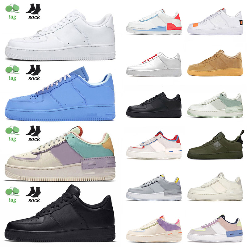 

Wholesale 2021 High Quality Dunk 1 Running Sports Shoes Mens Women Triple White Leather University Blue Shadow Pale Ivory Tennis Trainers Sneakers, C8 wheat 36-45