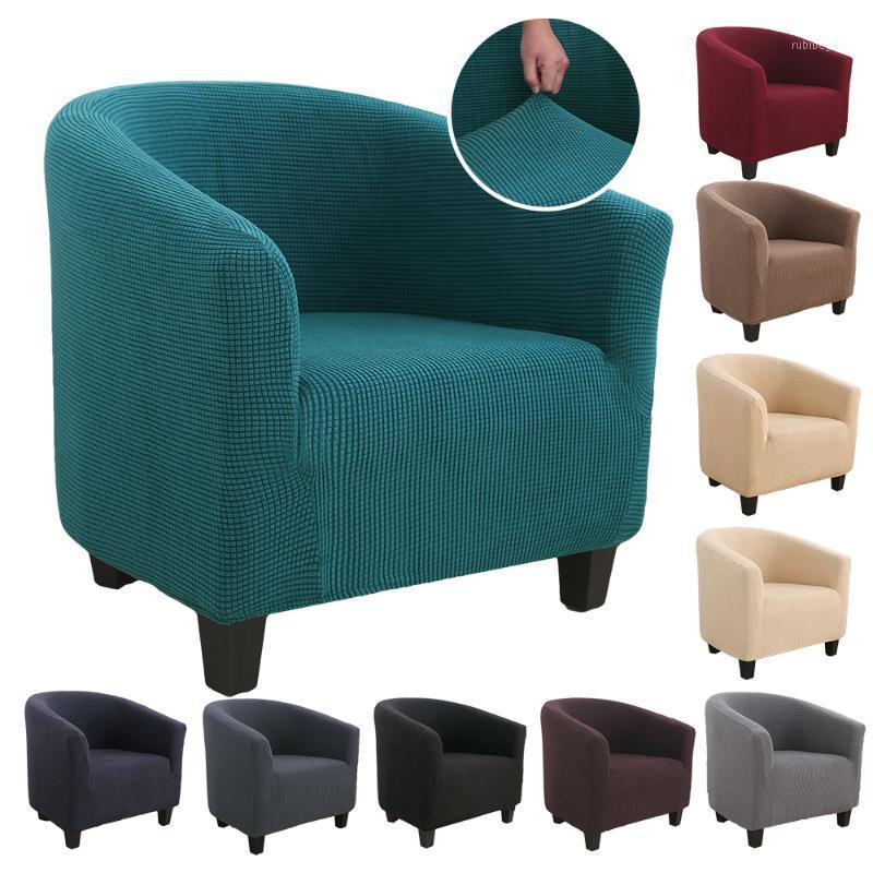 

Chair Covers 1pc Elastic Coffee Tub Armchair Sofa Cover Protector Washable Furniture Slipcover High Quality El Home Spandax 1-Seat