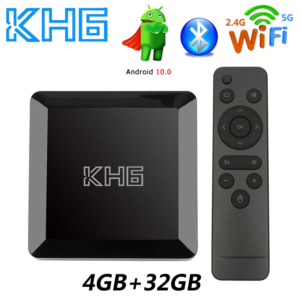 

Mecool KH6 Android 10 TV Box 4GB RAM 32GB ROM Allwinner H616 2.4G 5G WiFi 4K HD Bluetooth Smart Set Top Box Vs H96 MAX T95