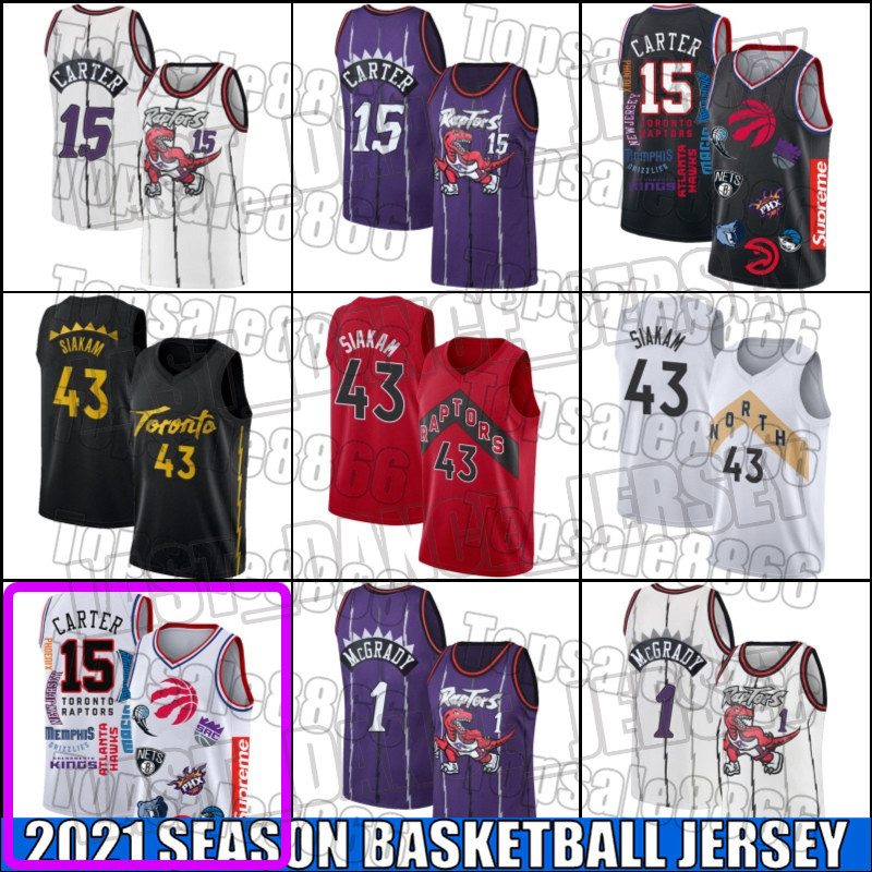 

Throwback Toronto Raptors Jersey Vince 15 Carter Jersey Pascal 43 Siakam Icon Jerseys Tracy Jersey Mcgrady Basketball ZXBC65, Black;red