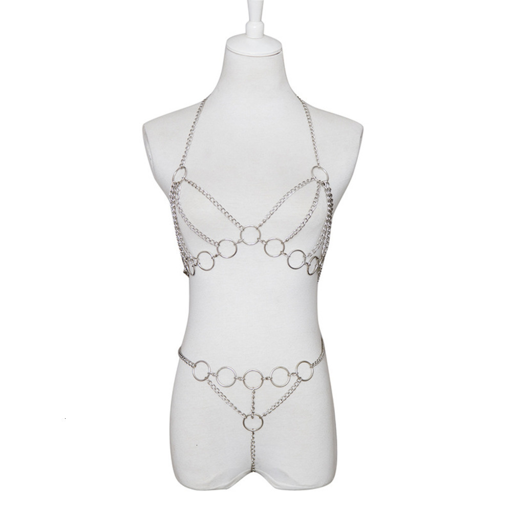 

Sexy underwear women's nightclub role play metal band chain uniform dress suit, Black;white