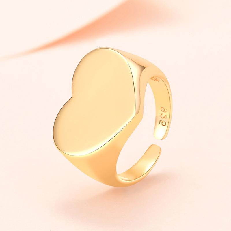 

Wedding Rings Romantic Copper Metal Heart Shaped For Women Ladies Gold Fashion Jewelry Birthday Gift, Slivery;golden