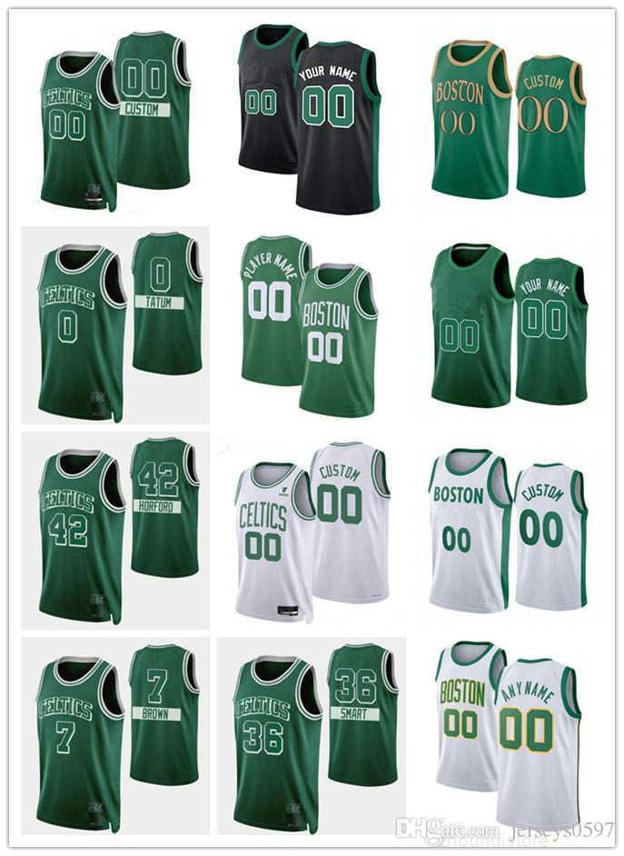 

75th Custom Men Women Youth Boston's Celtics's Jersey Jayson 0 Tatum Al 42 Horford Jaylen 7 Brown Marcus 36 Smart Nba's Jerseys, Black;red