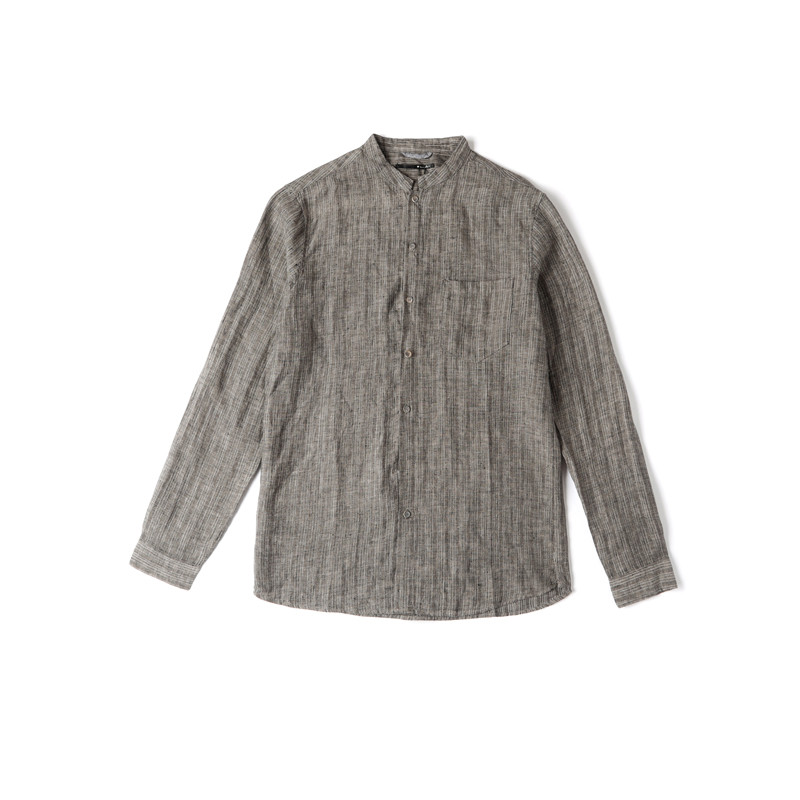 

2021 High Quality Mens Long Sleeved Casual Linen Button Shirt Business Factory Outlet, White