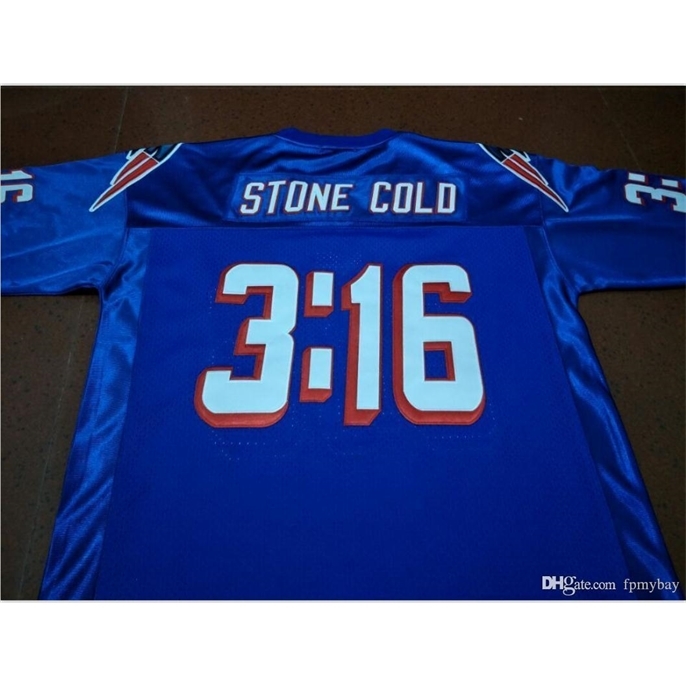 

Custom Bay Youth women Vintage Stone Cold Steve Austin # 3:16 Team Issued blu Football Jersey size s-5XL or custom any name or number jersey, Black
