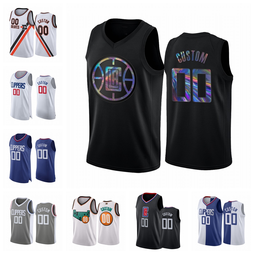 

2020-21 LA Clippers MEN Custom Earned Gray #00 Basketball Jersey, Black