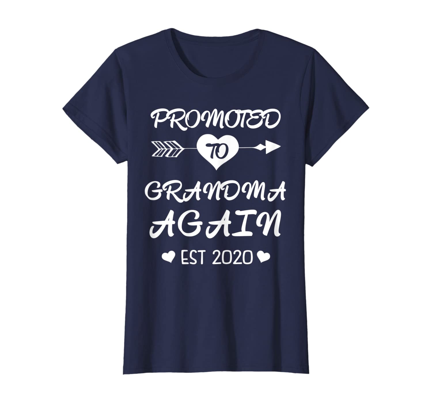 Womens Promoted To Grandma Again 2020 Costume Gender Reveal Gifts T-Shirt-image-699217705