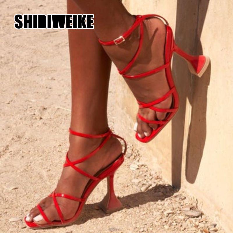 

Fashion Pu Sandals Women Square Toe Crystal Cup High Heel Stilettos Sexy Pumps Summer Shoes Va745, Black